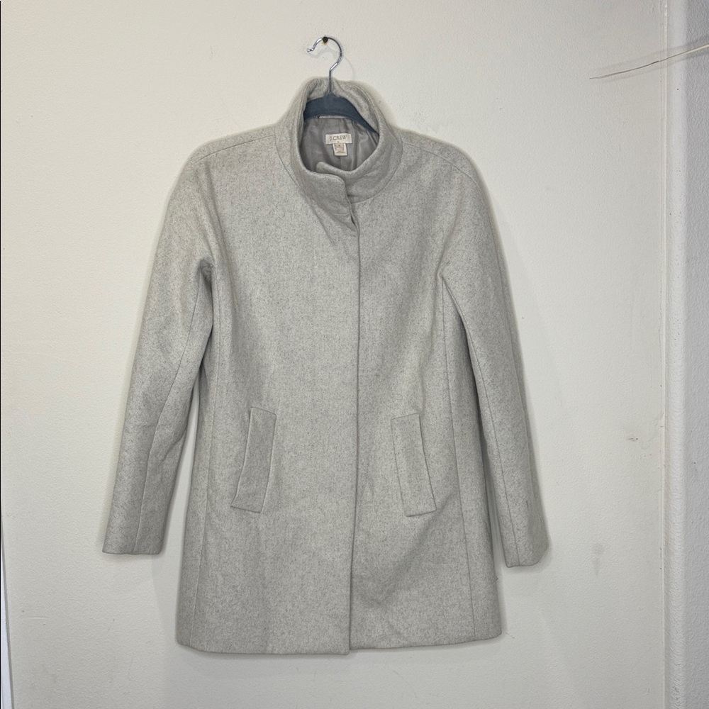 J. Crew Light Gray Pea Coat Button Closure Wool Jacket